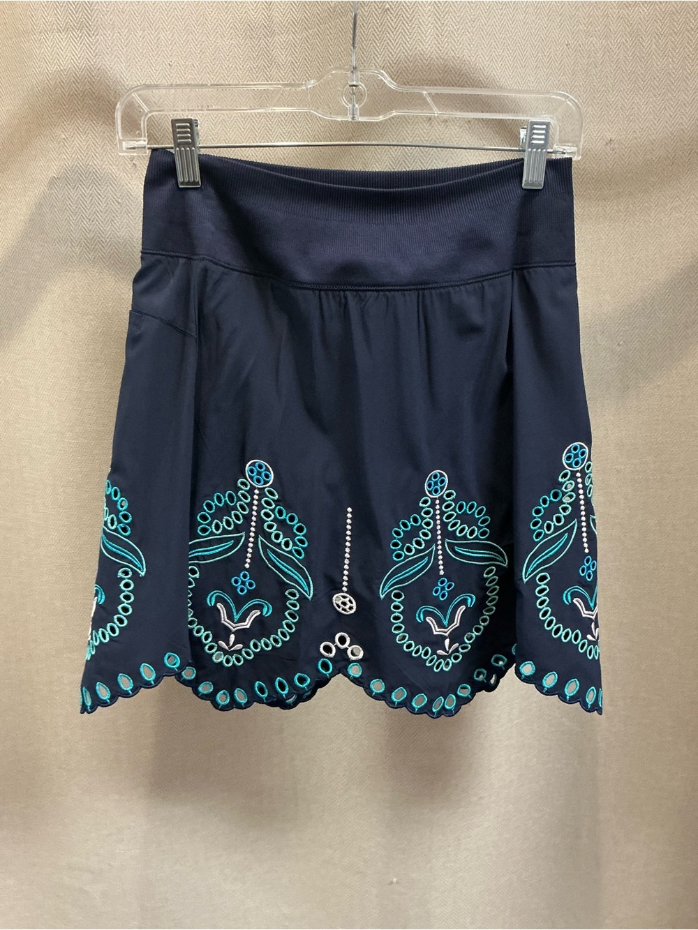 Lucky in Love Eyelet You Win Skort Navy